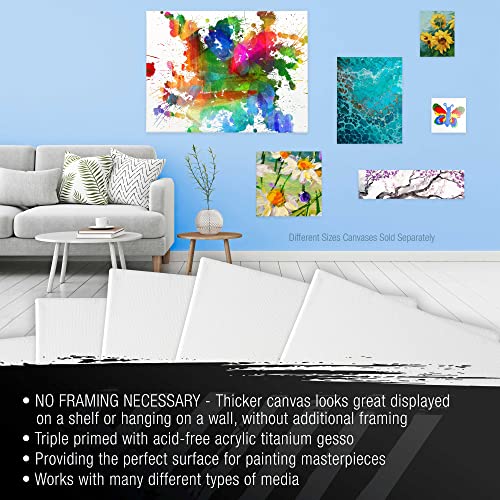 12"x24" Gallery Depth Canvas 3-Pack - Acrylic Gesso