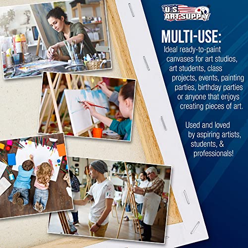 Professional Grade 9x12 Stretched Canvas 8-Pack