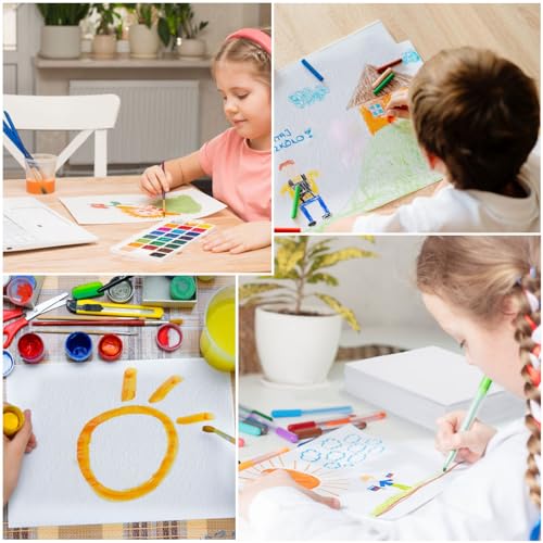 50 Sheets Watercolor Paper Pack, Thick Off-White, 5x7