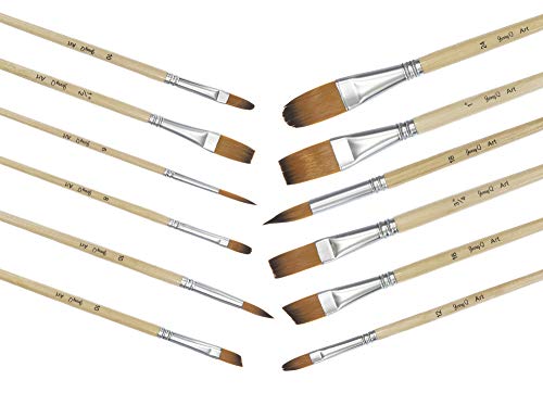 24-Piece Jerry Q Art Brush Set for All Media