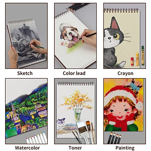 Mixed Media Sketch Pad, 9x12, 60 Sheets, Heavyweight Spiral Sketchbook