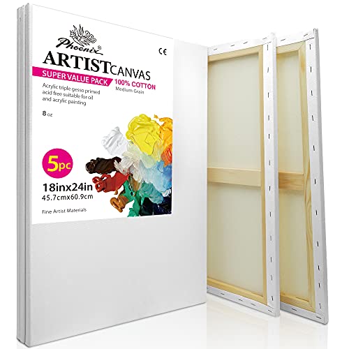 PHOENIX Large Stretched Canvas 18x24 Inch 5-Pack