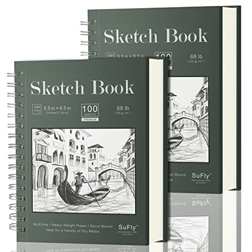Dual Pack Spiral Sketchbook 5.5" x 8.5" (200 Sheets)