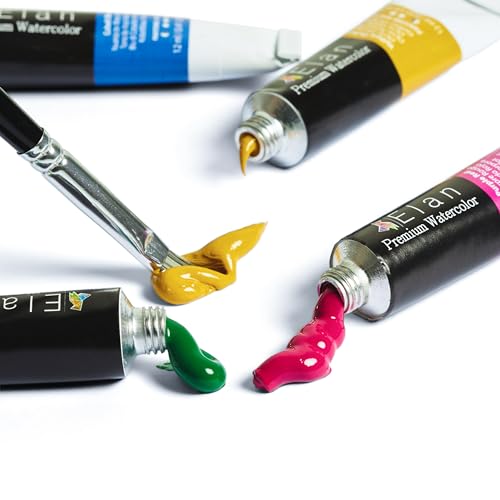 Elan Professional Watercolor Paint Set - 24 Tubes