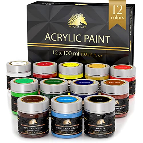 MyArtscape 12 x 100ml Acrylic Paint Set - Artist Quality