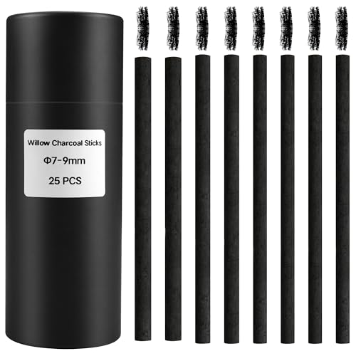 MyLifeUNIT Charcoal Sticks & Pencils for Drawing, Pack of 25