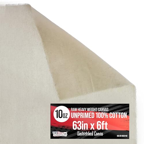 Heavyweight 63" Wide Unprimed Canvas Roll for Painting