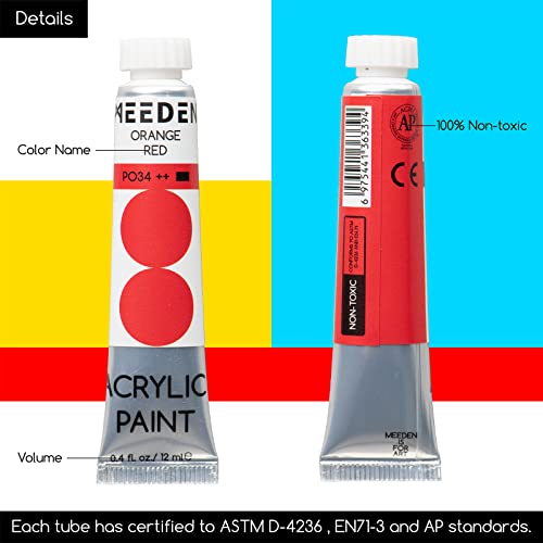 MEEDEN 100 Color Heavy Body Acrylic Paint Tube Set