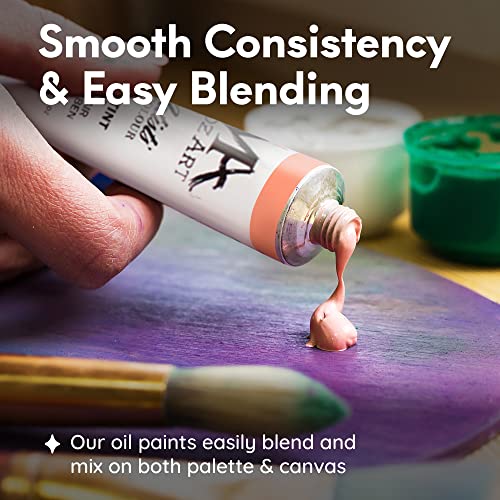 MozArt Oil Paint Set - 24 Rich Non-Toxic Colors