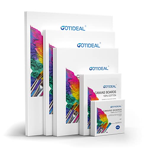 GOTIDEAL Canvas Boards Variety Pack, 18 Pack Sizes
