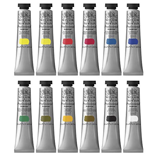 Winsor & Newton 12-Tube Set, 20ml Acrylic Color