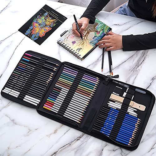76 Piece Pro Art Supply Drawing Set with Tutorial