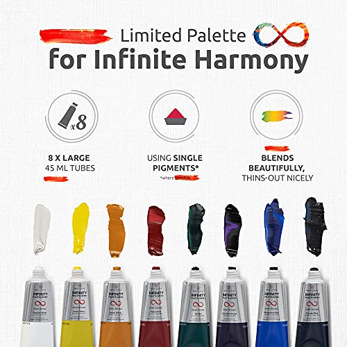 ZenART Oil Paint Set - 8 Large 50ml Tubes