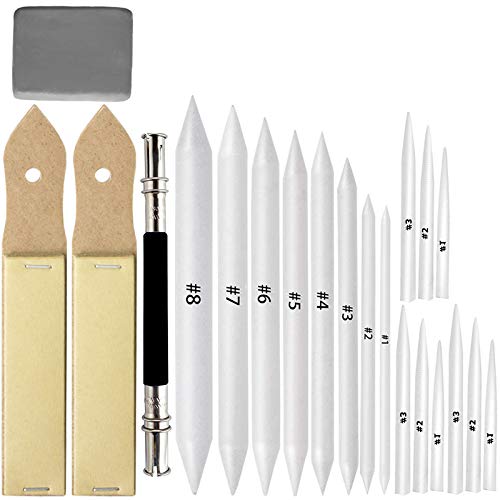 Drawing tool set with blending stumps and tortillions