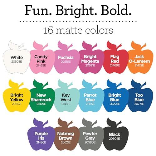 16 Assorted Matte Acrylic Paints, Vibrant Colors, 2fl oz