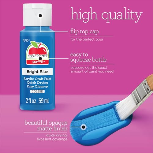 16 Assorted Matte Acrylic Paints, Vibrant Colors, 2fl oz