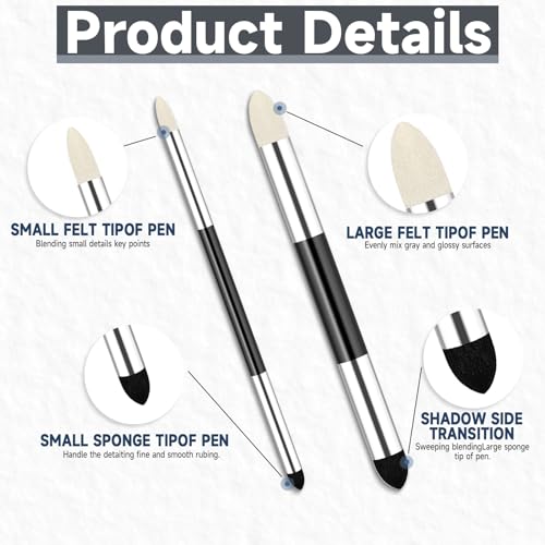 Dual Tip Blending Sponge Pen for Artist Sketching