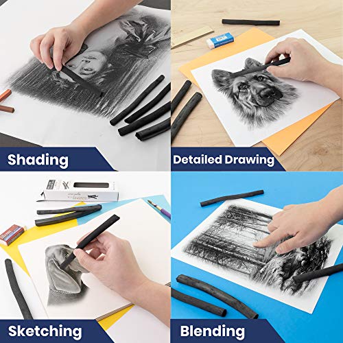 Soft Thick Willow Charcoal Sticks for Sketching & Drawing