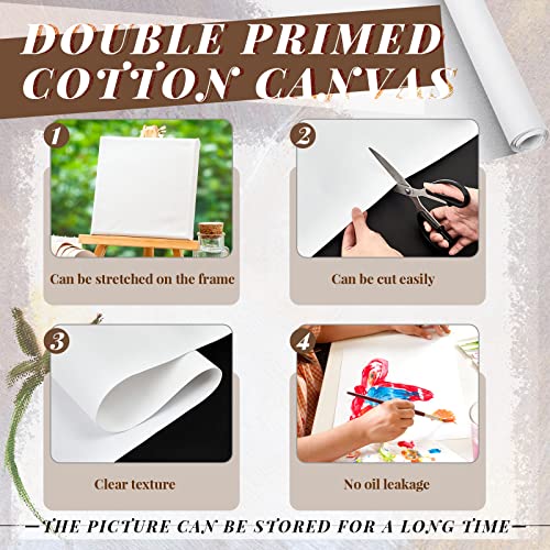 Kinlop Double Primed White Canvas Roll (20ft x 36")