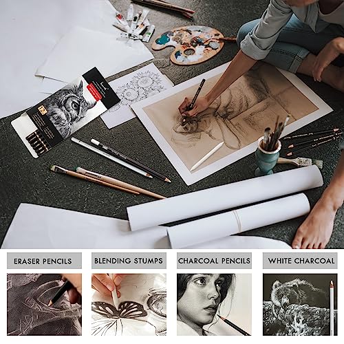 Charcoal Drawing Set - 12pc Artist Pencils Bundle