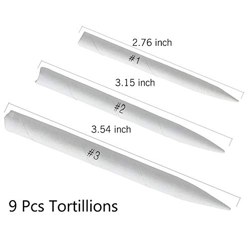 Drawing tool set with blending stumps and tortillions