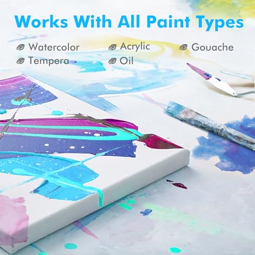 White Primed Canvas Board Set for Painting - 4 Pack