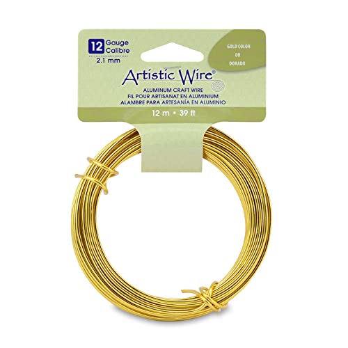 Gold Aluminum Craft Wire, 12 Gauge, 39.3 ft