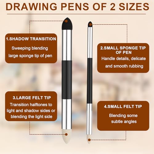 6pcs Double-Headed Pastel Blending Stump Pencil Sketch Brush