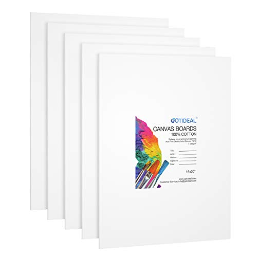 GOTIDEAL 16x20 inch 5 Pack Canvas Panels