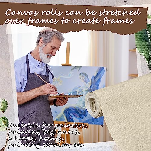 Large 8 Yard Cotton Canvas Roll Triple Primed