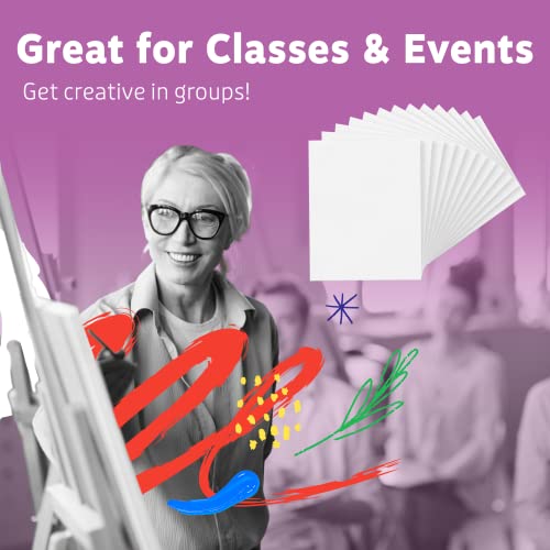 Pack of 12, 5 x 5 Inch Blank White Canvases
