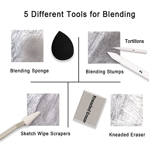 38 Piece Sketch Drawing Blending Tools Set