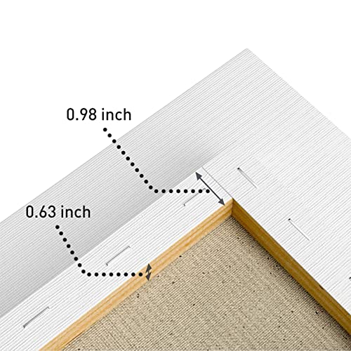 10 Pack Stretched Canvas Set, White Primed Cotton
