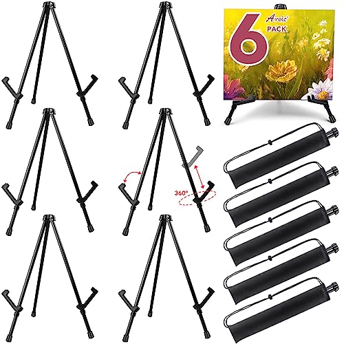 6 Pack Black Tabletop Easels for Artists and Events