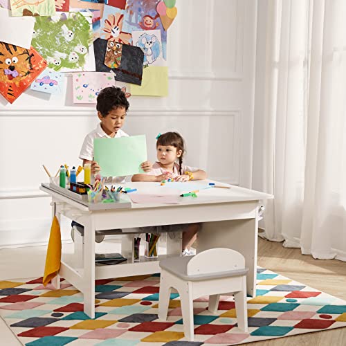 Fantasy Fields Little Monet Art Table Set, White/Gray