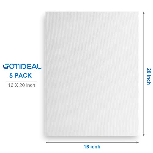 GOTIDEAL 16x20 inch 5 Pack Canvas Panels