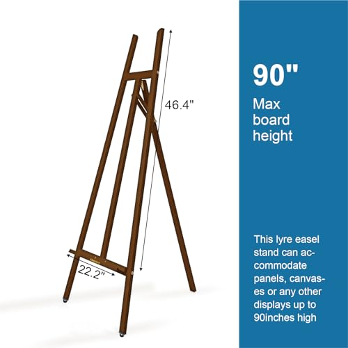 Adjustable A-Frame Wooden Display Easel for Large Canvas