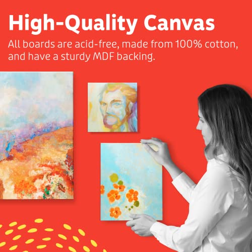 Pack of 12, 5 x 5 Inch Blank White Canvases