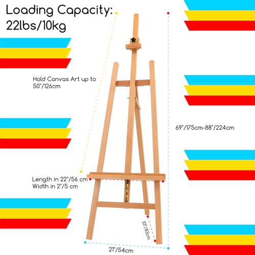 MEEDEN Large A-Frame Artist Easel, Adjustable Height
