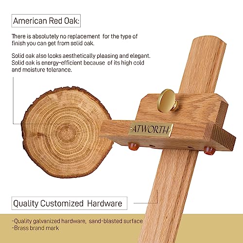 ATWORTH American Oak Deluxe Artist Easel, Adjustable Stand