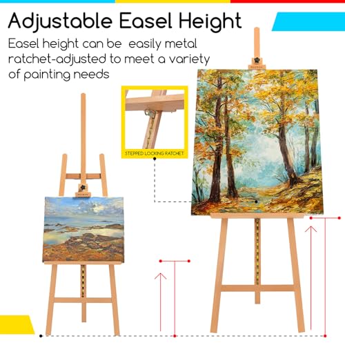 MEEDEN Large A-Frame Artist Easel, Adjustable Height