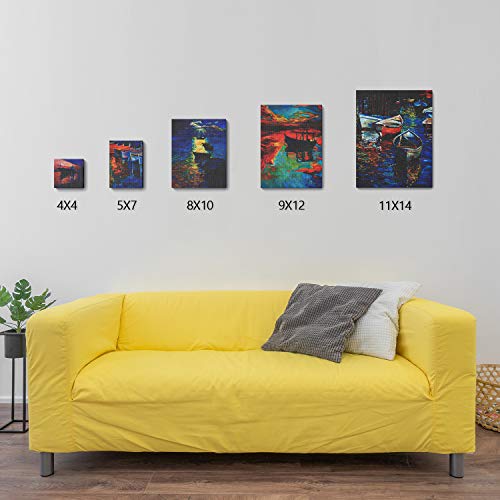 10 Pack Stretched Canvas Set, White Primed Cotton