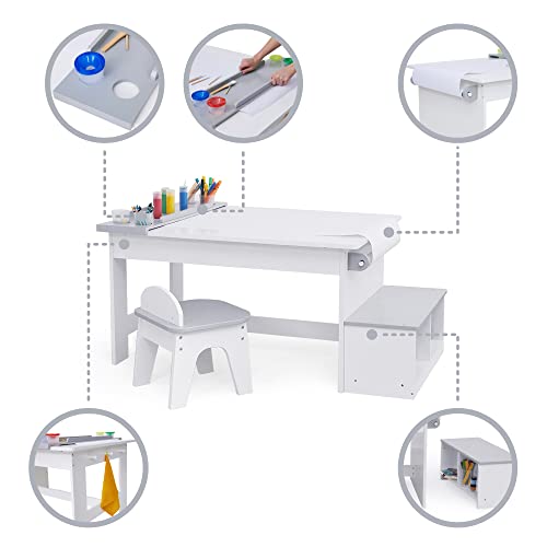 Fantasy Fields Little Monet Art Table Set, White/Gray