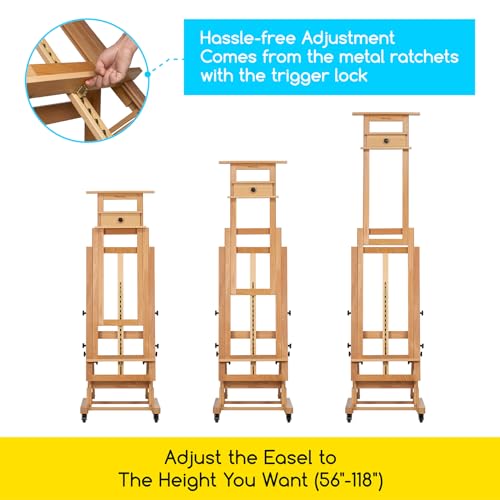 MEEDEN Large H-Frame Painting Easel - Artist Studio Stand