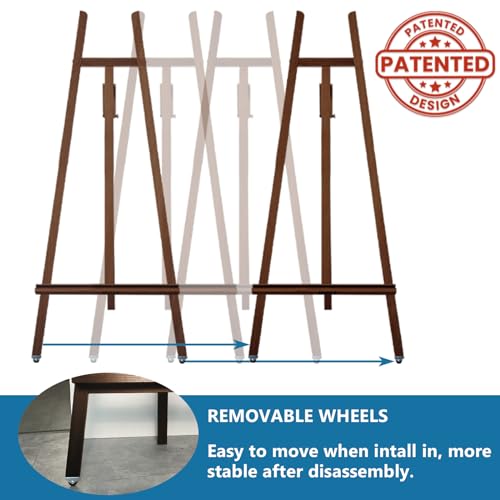 Adjustable A-Frame Wooden Display Easel for Large Canvas