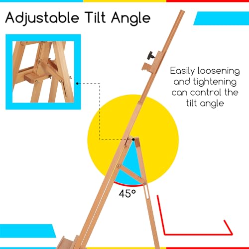 MEEDEN Large A-Frame Artist Easel, Adjustable Height