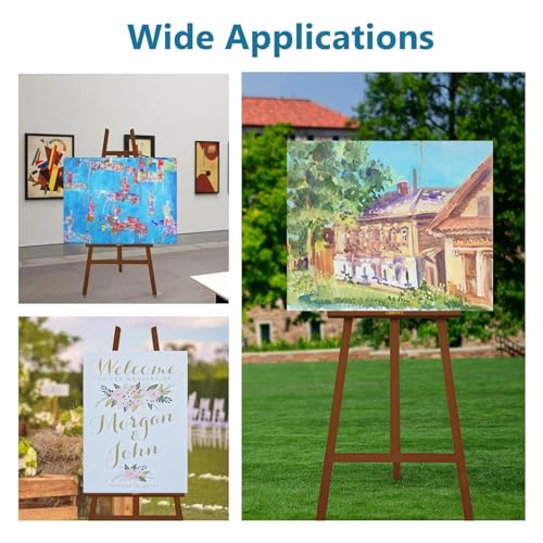 Adjustable A-Frame Wooden Display Easel for Large Canvas