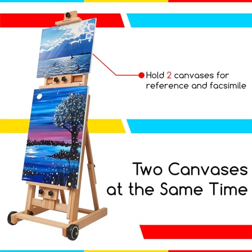 MEEDEN Adjustable Beech Wood Studio Easel - Holds 77