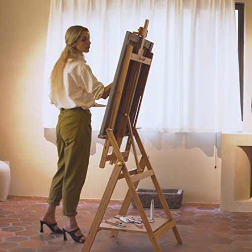 ATWORTH American Oak Deluxe Artist Easel, Adjustable Stand