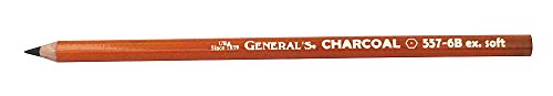 12 General Charcoal Pencils: 557-6B Assortment